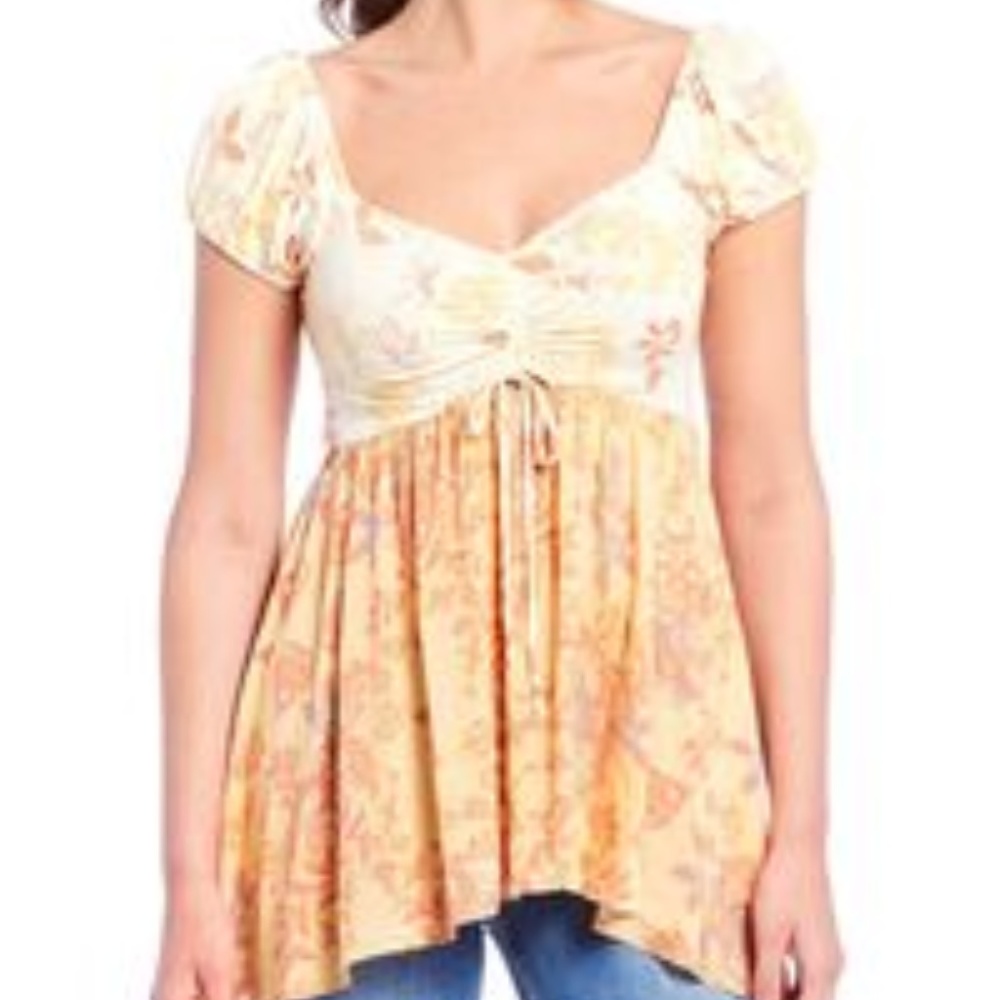 NWT Free People Boho Gypsy Babydoll Top - Picture 7 of 7